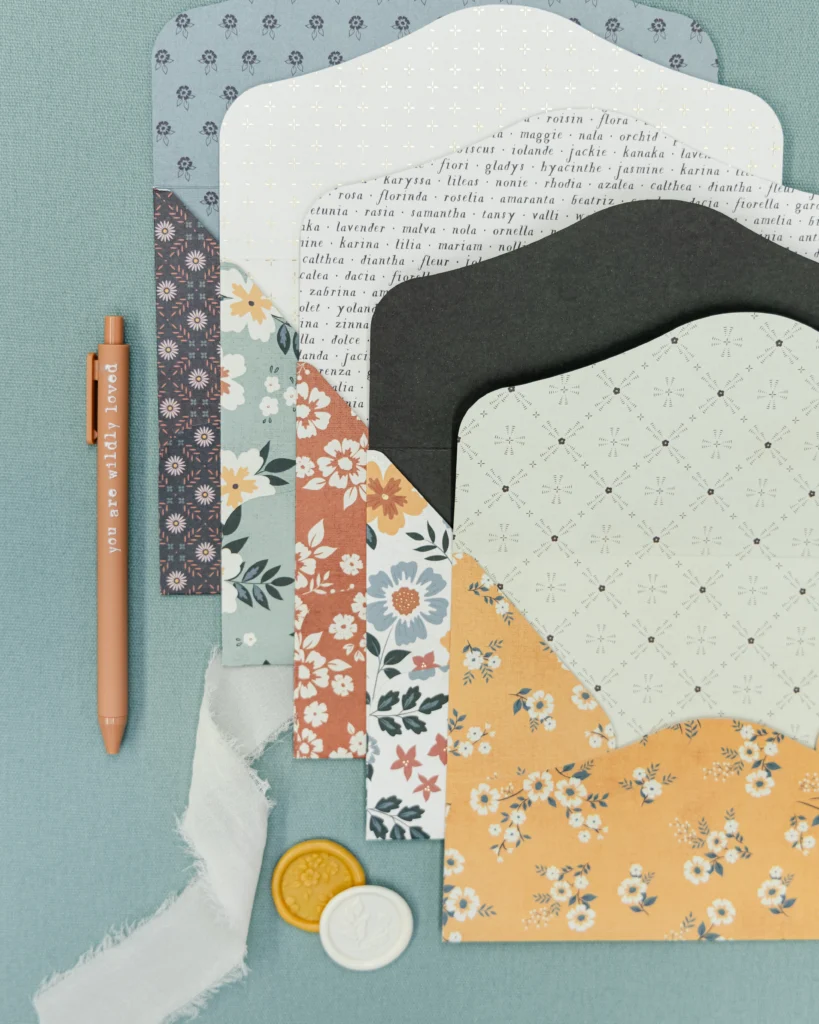 handmade envelopes with pen