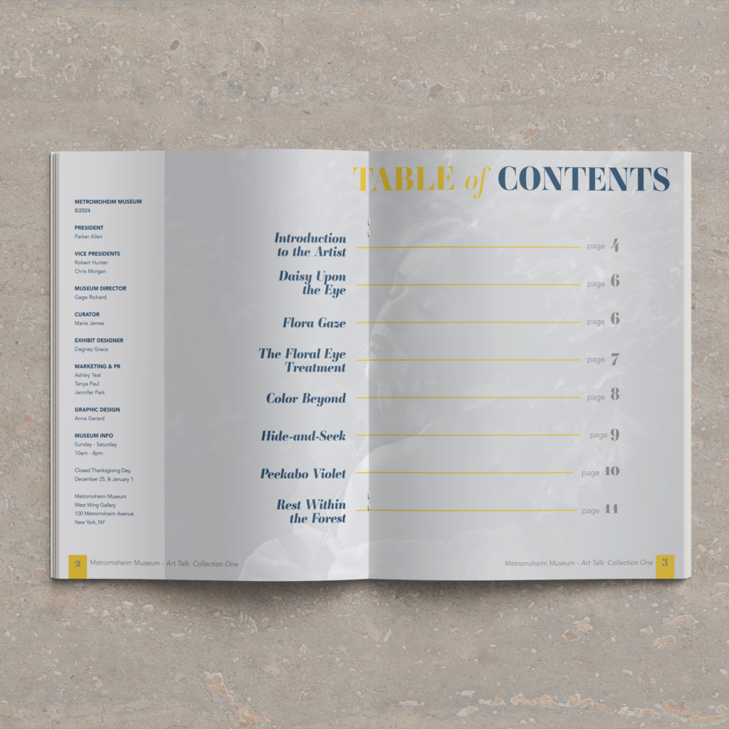 catalog table of contents layout